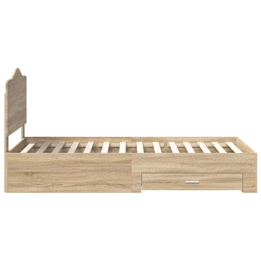 Bedframe met hoofdeinde Sonoma Eiken 90 x 190 cm Bewerkt hout