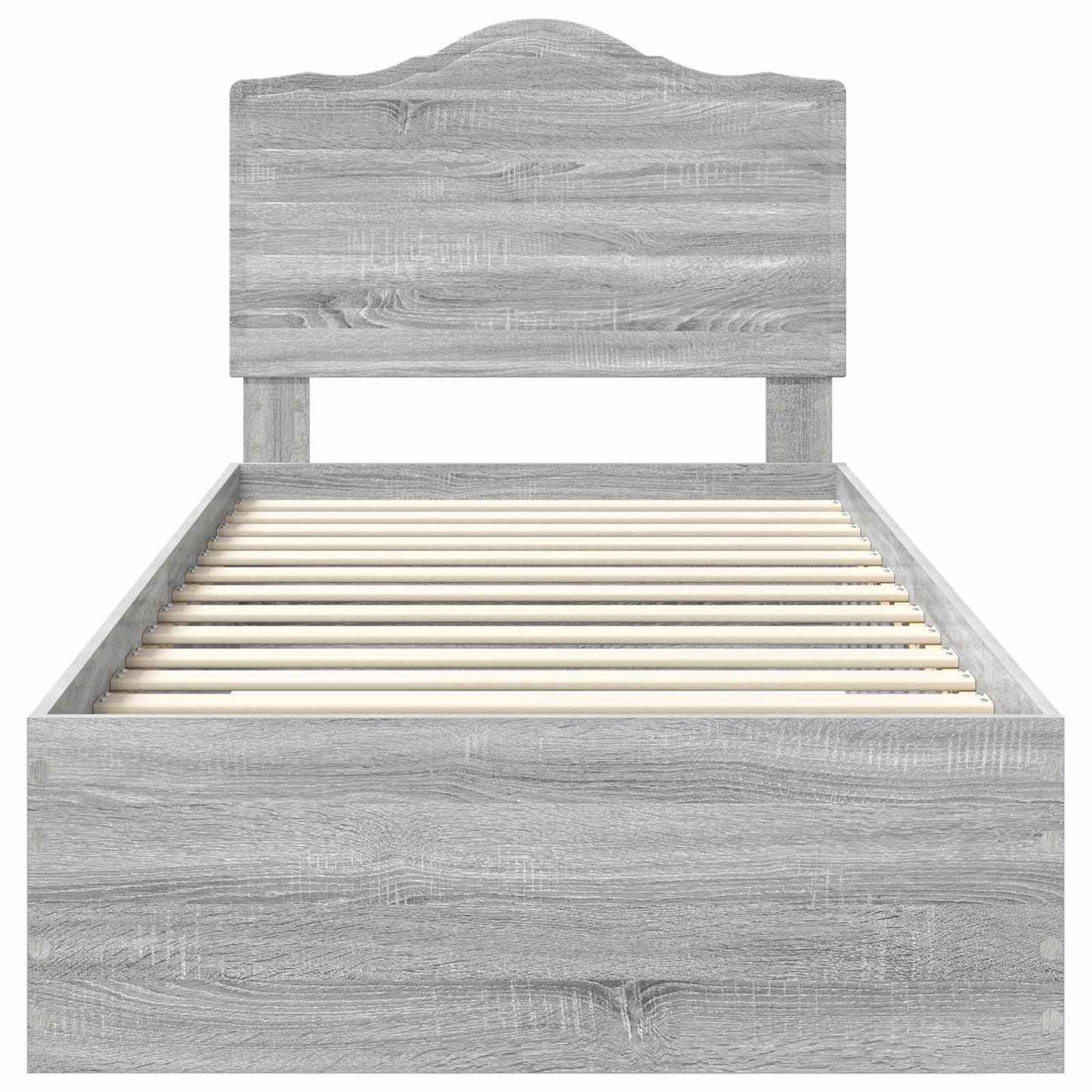 Bedframe met hoofdeinde Grijs Sonoma 90 x 190 cm Bewerkt hout