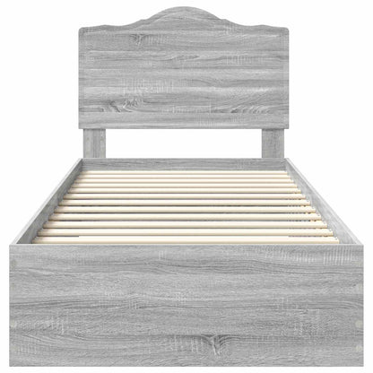 Bedframe met hoofdeinde Grijs Sonoma 90 x 190 cm Bewerkt hout
