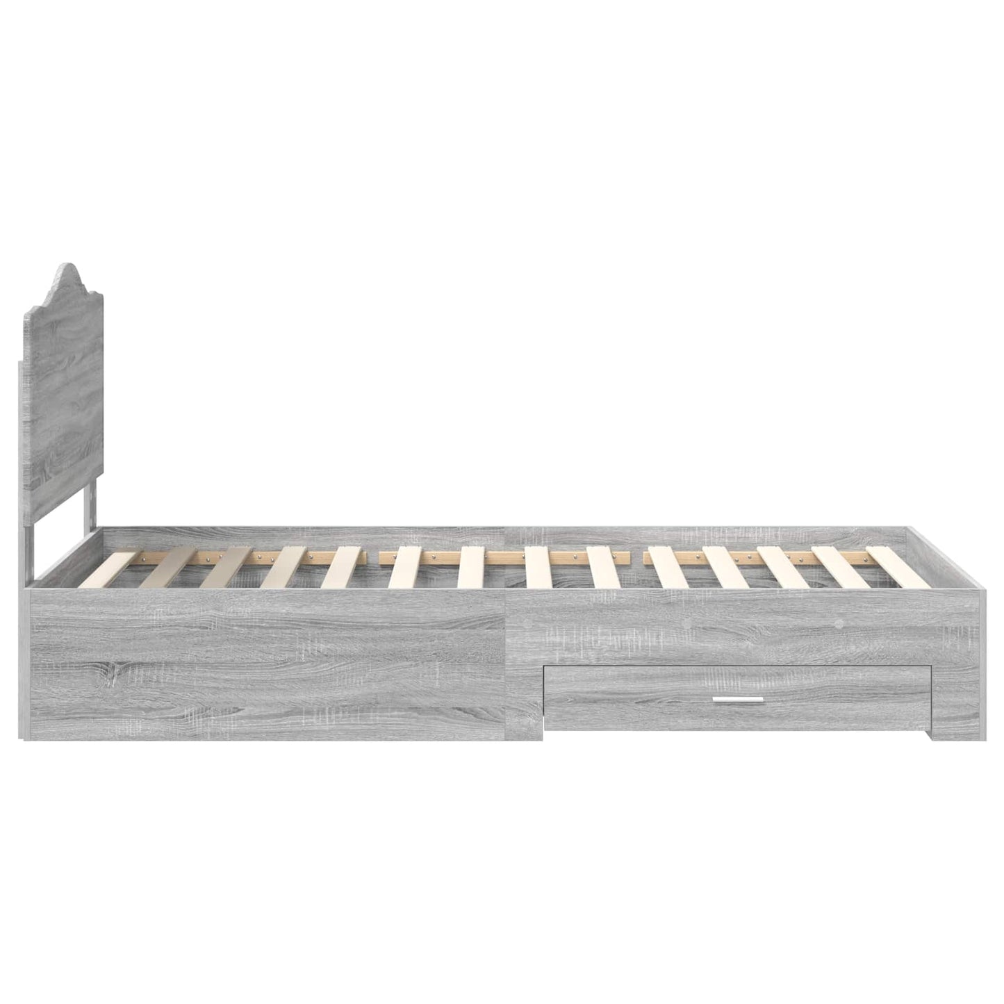 Bedframe met hoofdeinde Grijs Sonoma 90 x 190 cm Bewerkt hout
