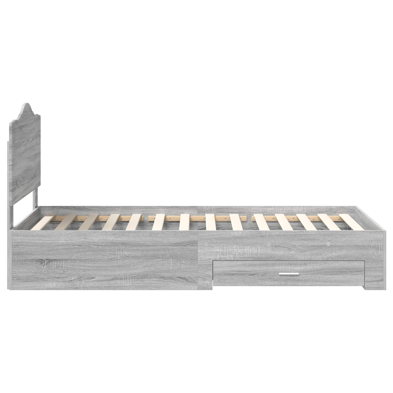 Bedframe met hoofdeinde Grijs Sonoma 90 x 190 cm Bewerkt hout