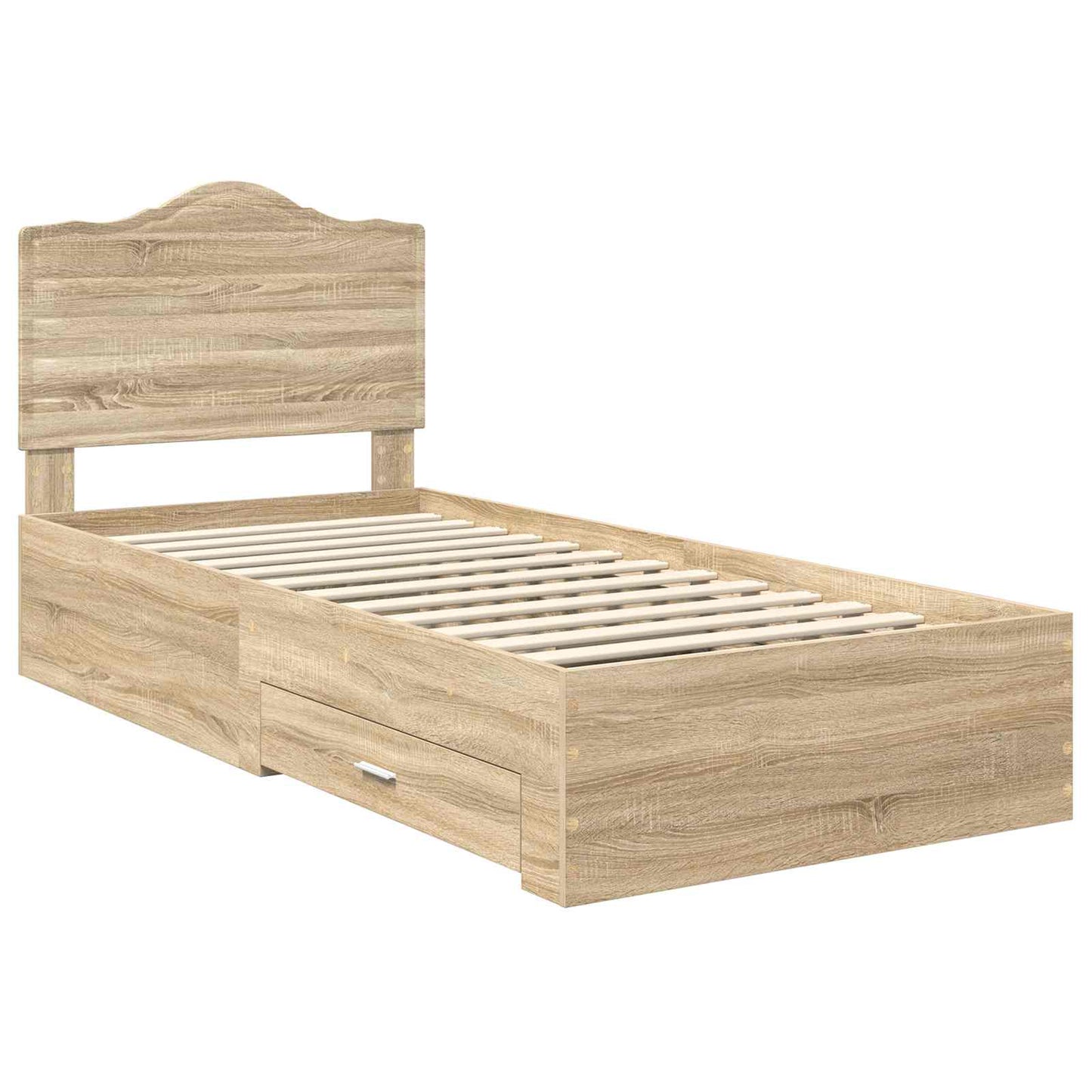 Bedframe met hoofdeinde Sonoma Eiken 75 x 190 cm Bewerkt hout