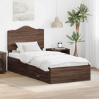 Bedframe 70x190 cm bruin eiken met hoofdeinde