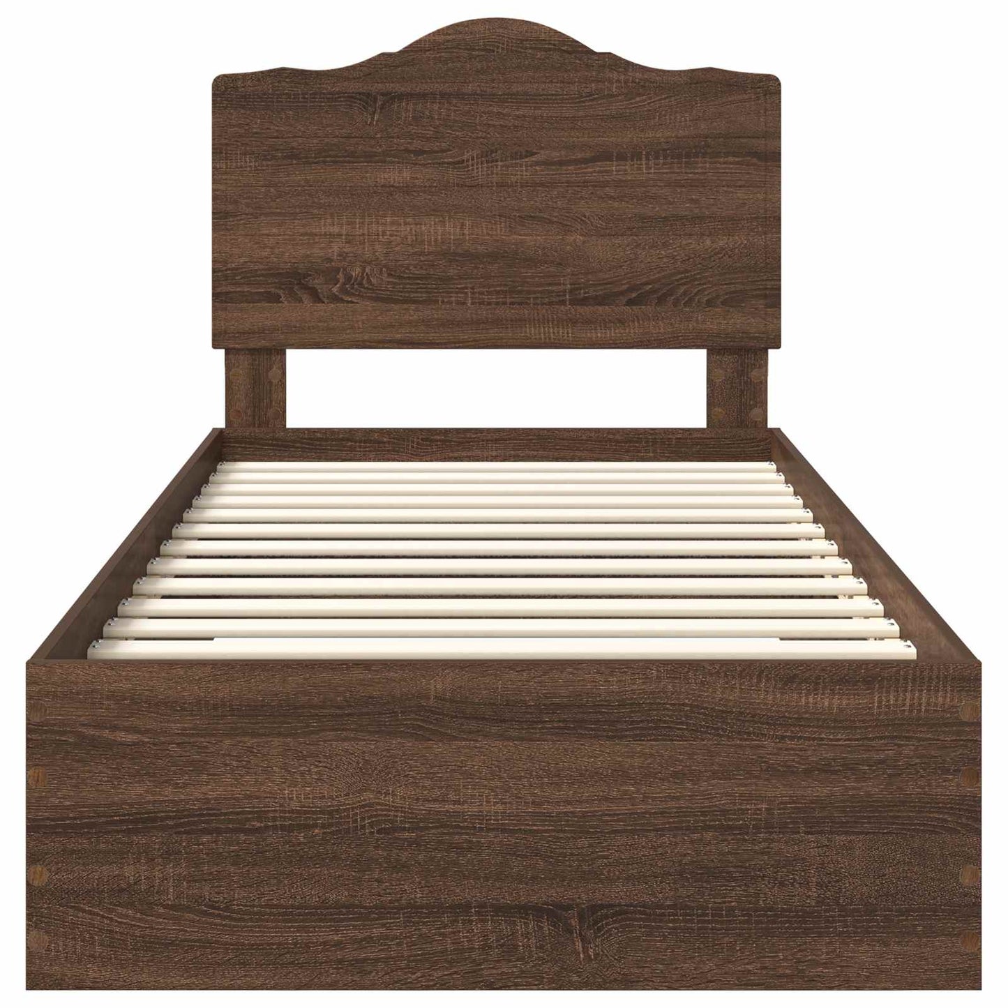 Bedframe met hoofdeinde Bruin Eiken 75 x 190 cm Bewerkt hout