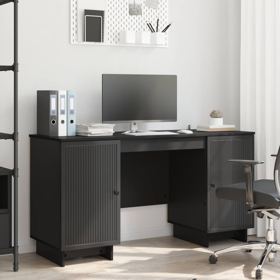 Bureau Zwart Bewerkt hout 142,5 x 50 x 75 cm