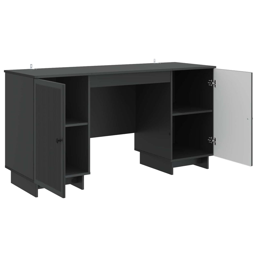 Bureau Zwart Bewerkt hout 142,5 x 50 x 75 cm