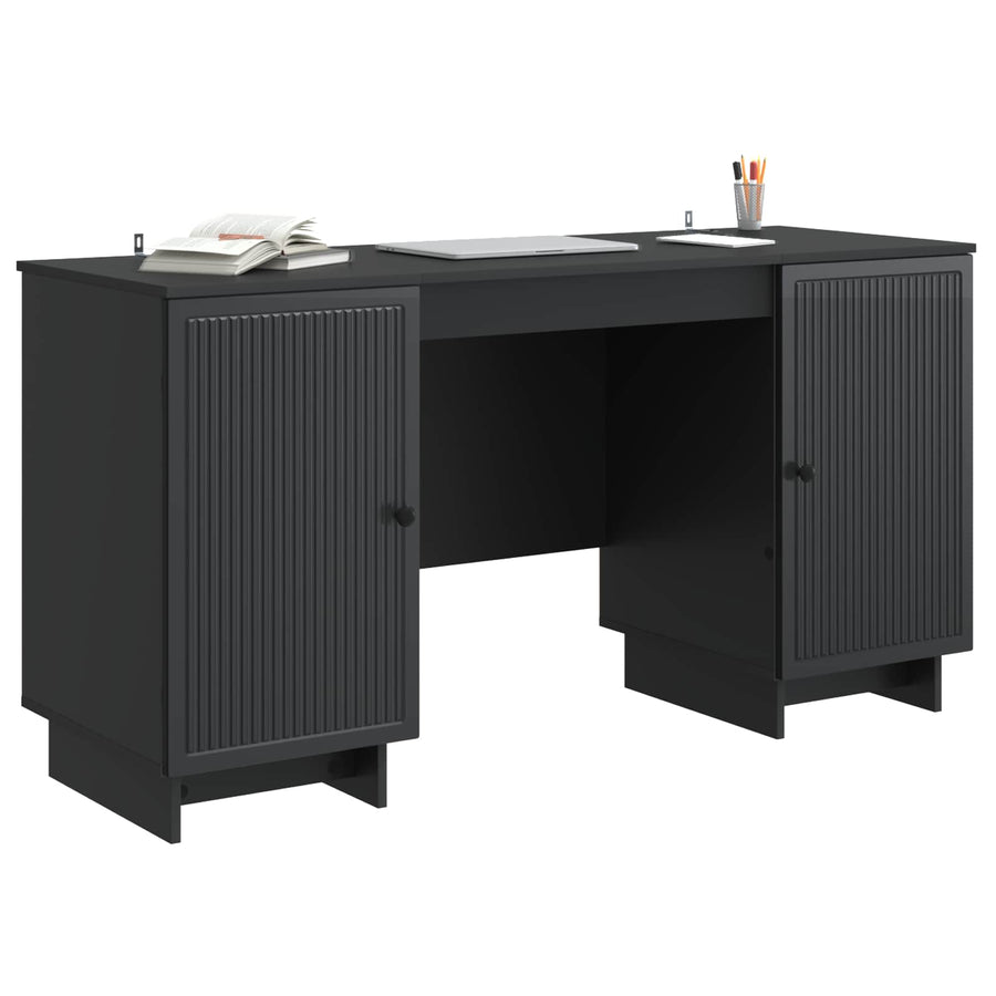 Bureau Zwart Bewerkt hout 142,5 x 50 x 75 cm
