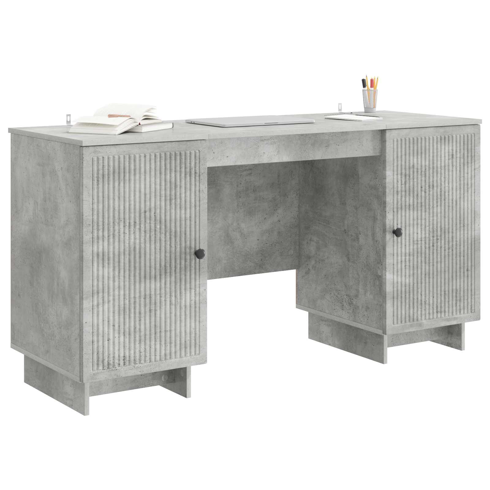 Bureau Betongrijs Bewerkt hout 142,5 x 50 x 75 cm