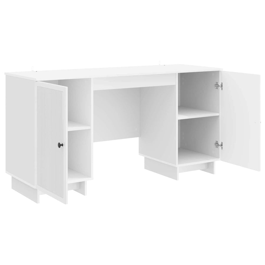 Bureau Hoogglans Wit Bewerkt hout 142,5 x 50 x 75 cm