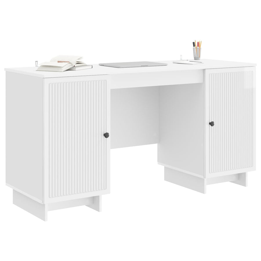 Bureau Hoogglans Wit Bewerkt hout 142,5 x 50 x 75 cm