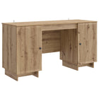 Artisanal oak desk Treated wood 142.5 x 50 x 75 cm