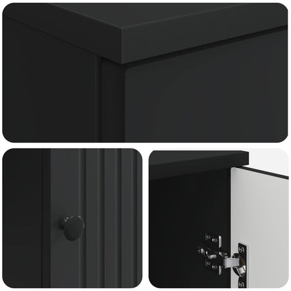 Bureau met plank Zwart 142,5 x 50 x 75 cm Bewerkt hout