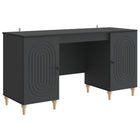 Desk with Shelf Black 142.5 x 50 x 75 cm Engineered Wood
