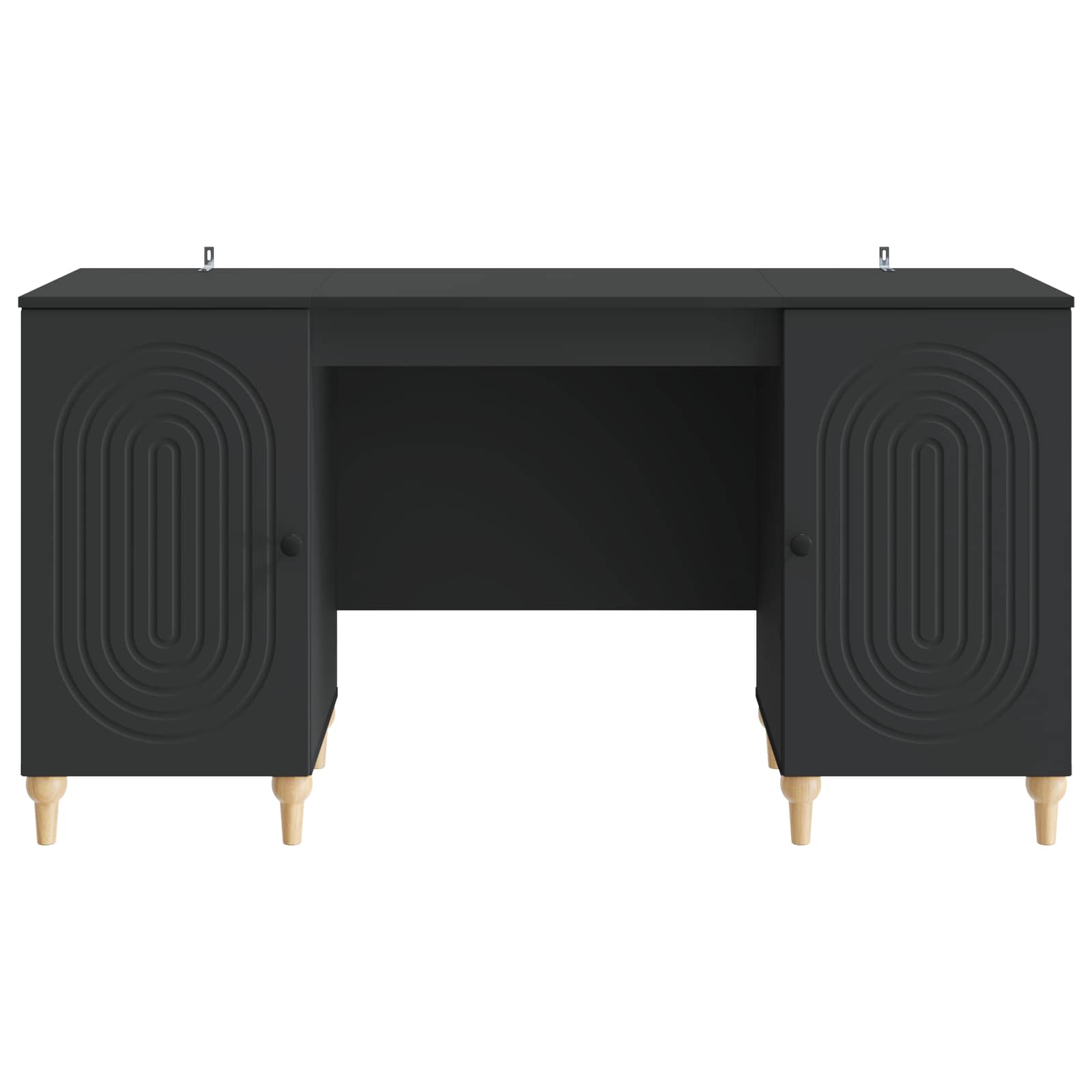 Bureau met plank Zwart 142,5 x 50 x 75 cm Bewerkt hout