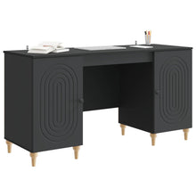 Bureau met plank Zwart 142,5 x 50 x 75 cm Bewerkt hout