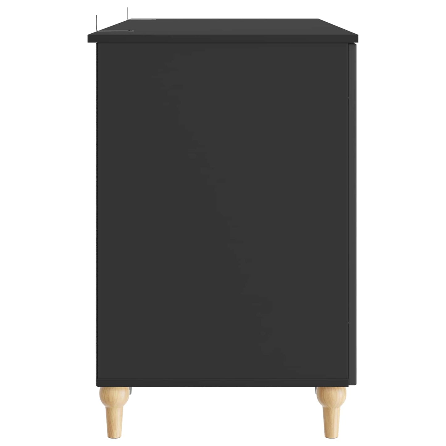 Bureau met plank Zwart 142,5 x 50 x 75 cm Bewerkt hout