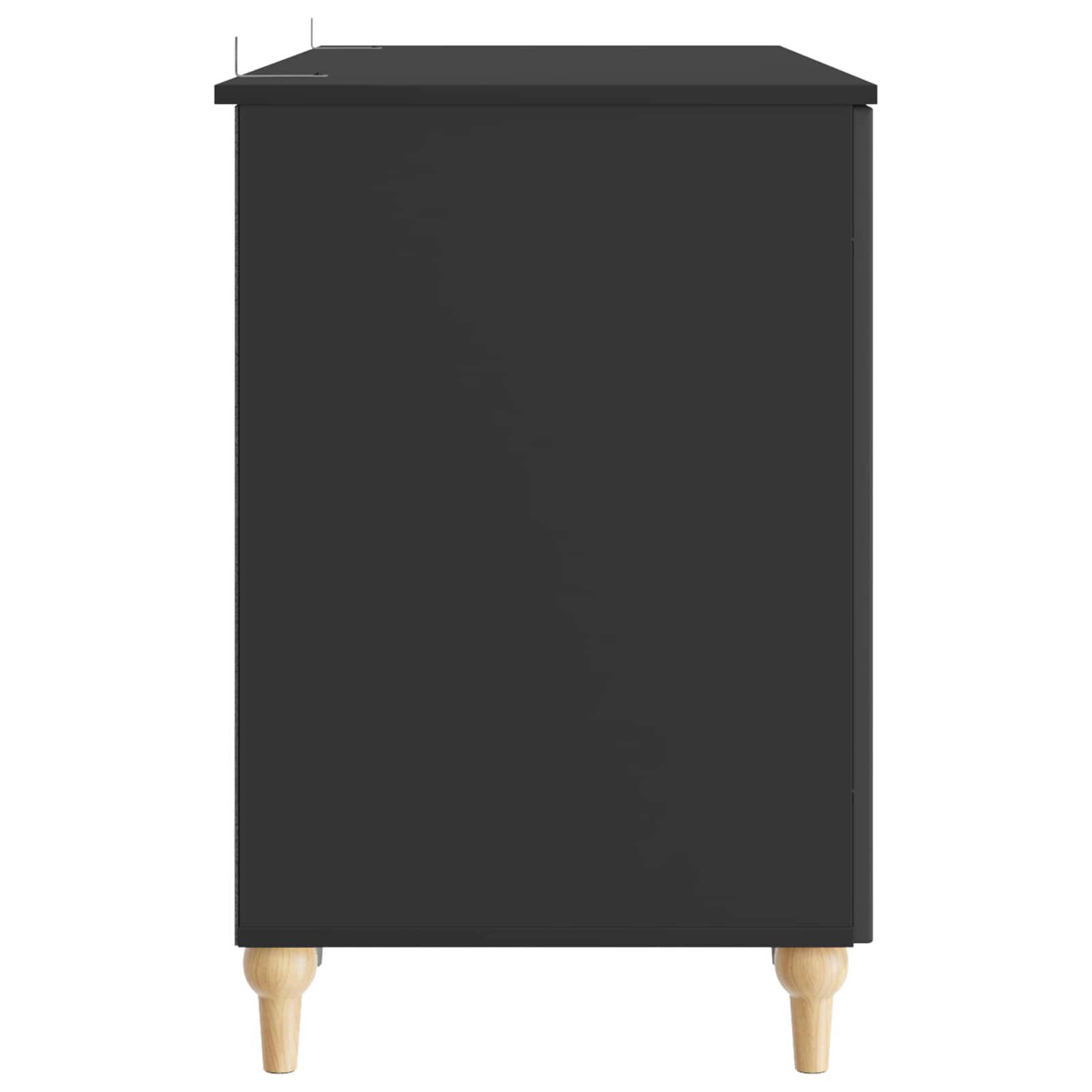 Bureau met plank Zwart 142,5 x 50 x 75 cm Bewerkt hout