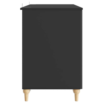 Bureau met plank Zwart 142,5 x 50 x 75 cm Bewerkt hout