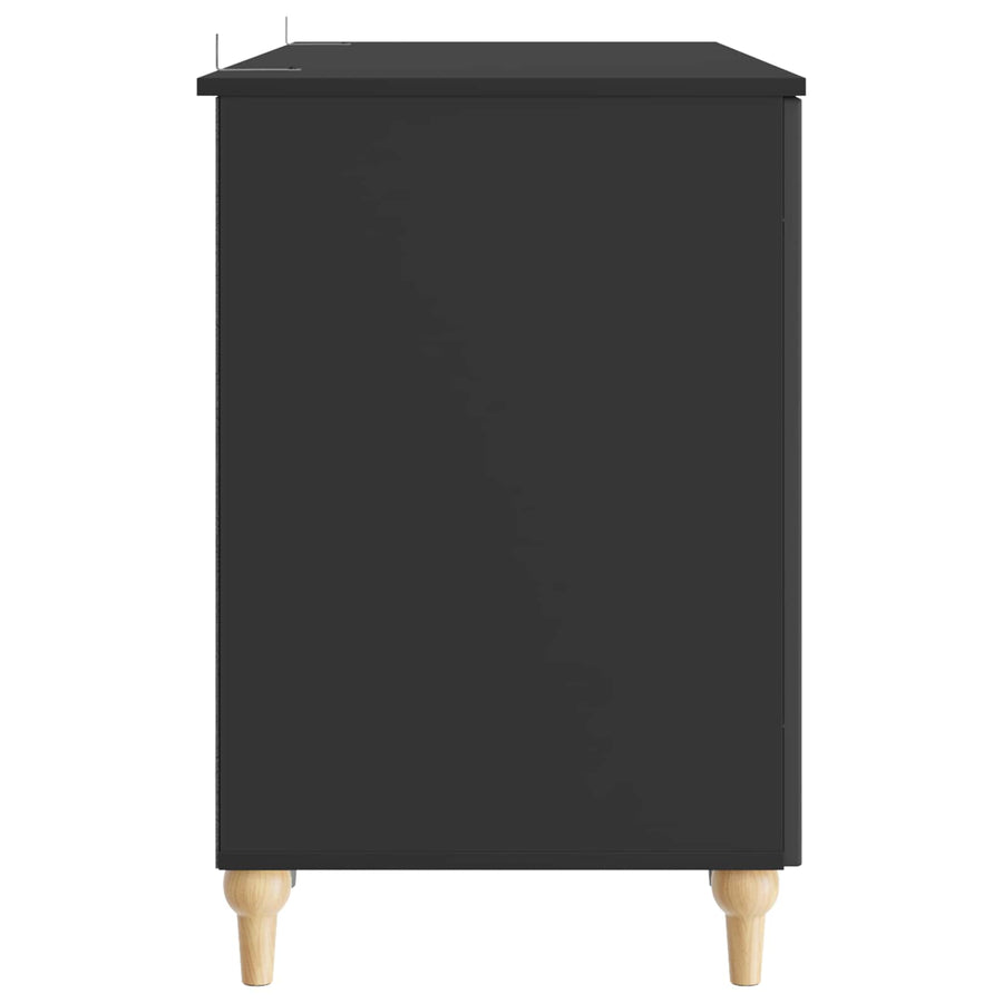 Bureau met plank Zwart 142,5 x 50 x 75 cm Bewerkt hout