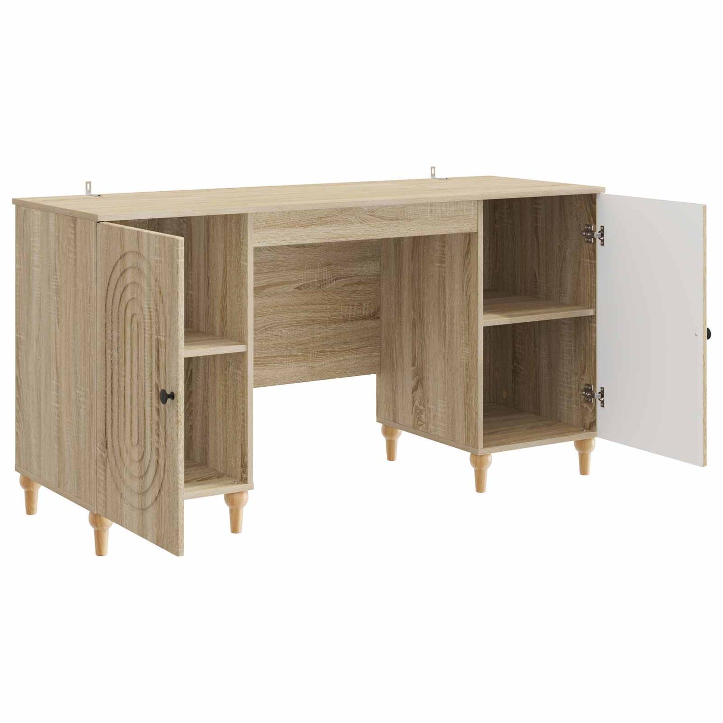 Bureau met plank Sonoma 142,5 x 50 x 75 cm Bewerkt hout