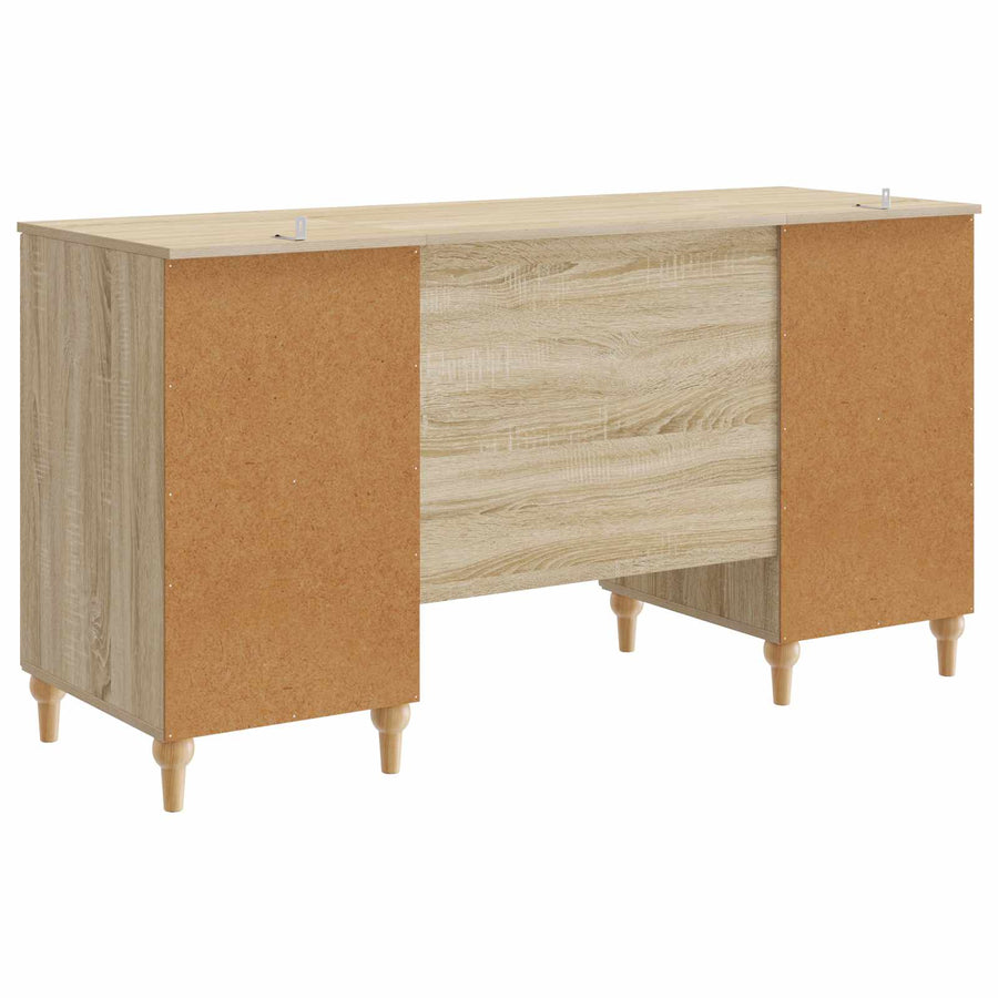 Bureau met plank Sonoma 142,5 x 50 x 75 cm Bewerkt hout