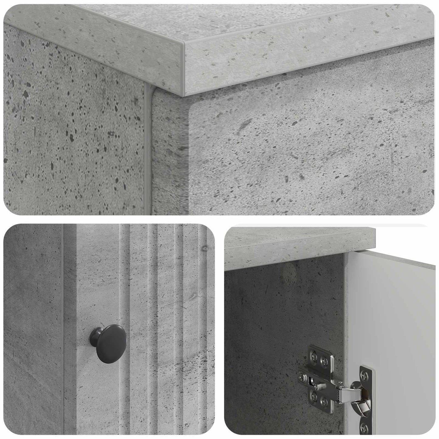 Bureau met plank Betongrijs 142,5 x 50 x 75 cm Bewerkt hout
