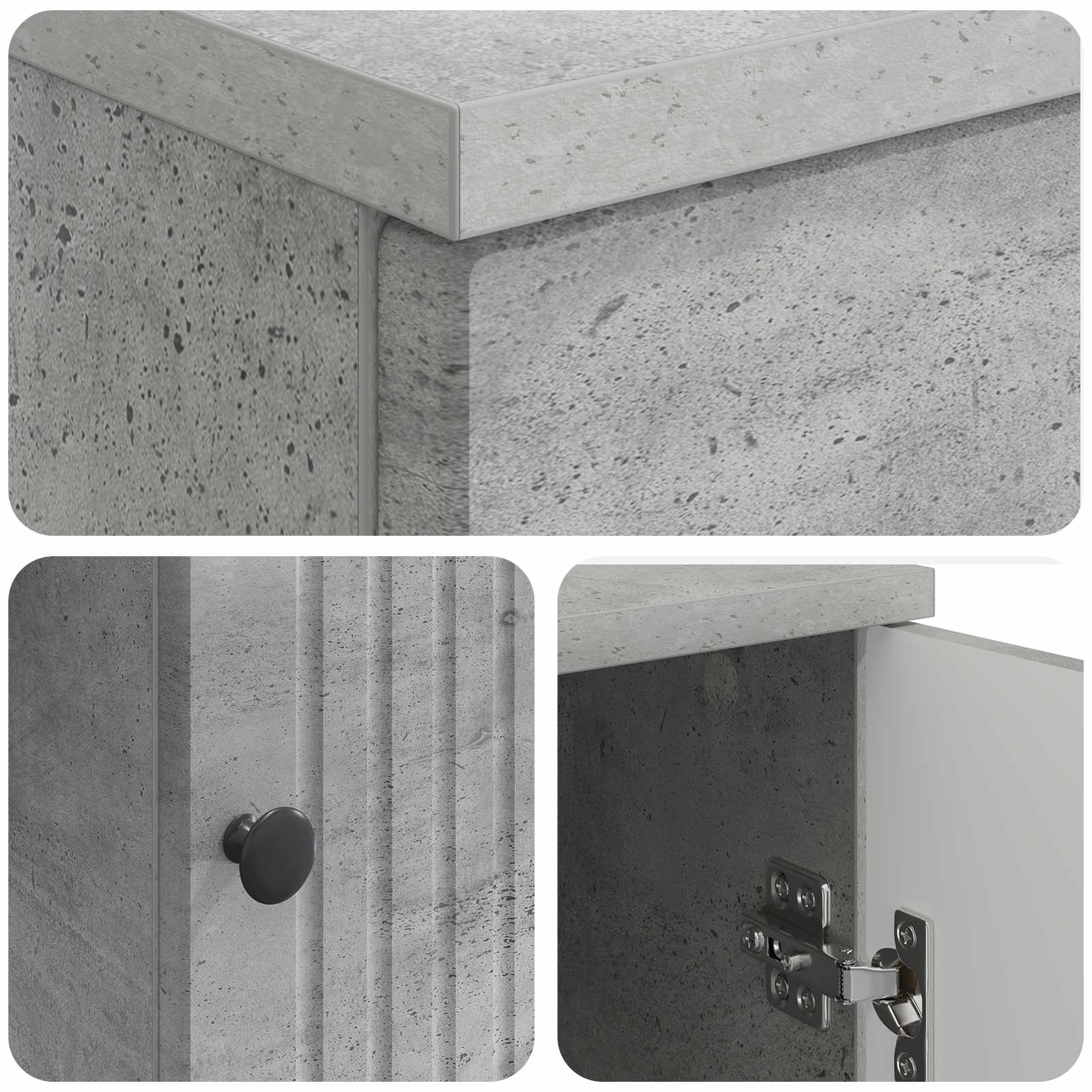 Bureau met plank Betongrijs 142,5 x 50 x 75 cm Bewerkt hout