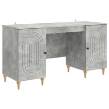 Bureau met plank Betongrijs 142,5 x 50 x 75 cm Bewerkt hout