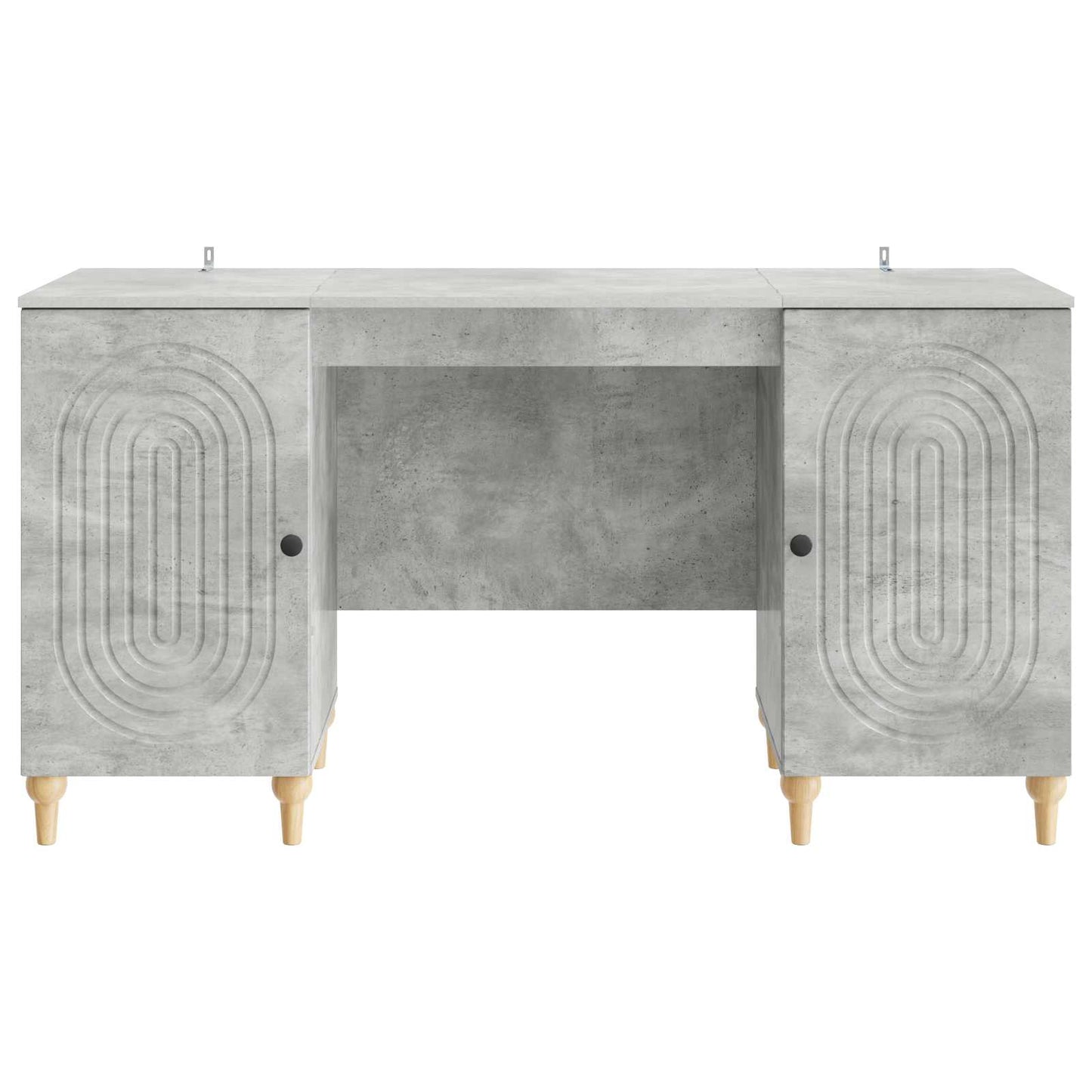 Bureau met plank Betongrijs 142,5 x 50 x 75 cm Bewerkt hout