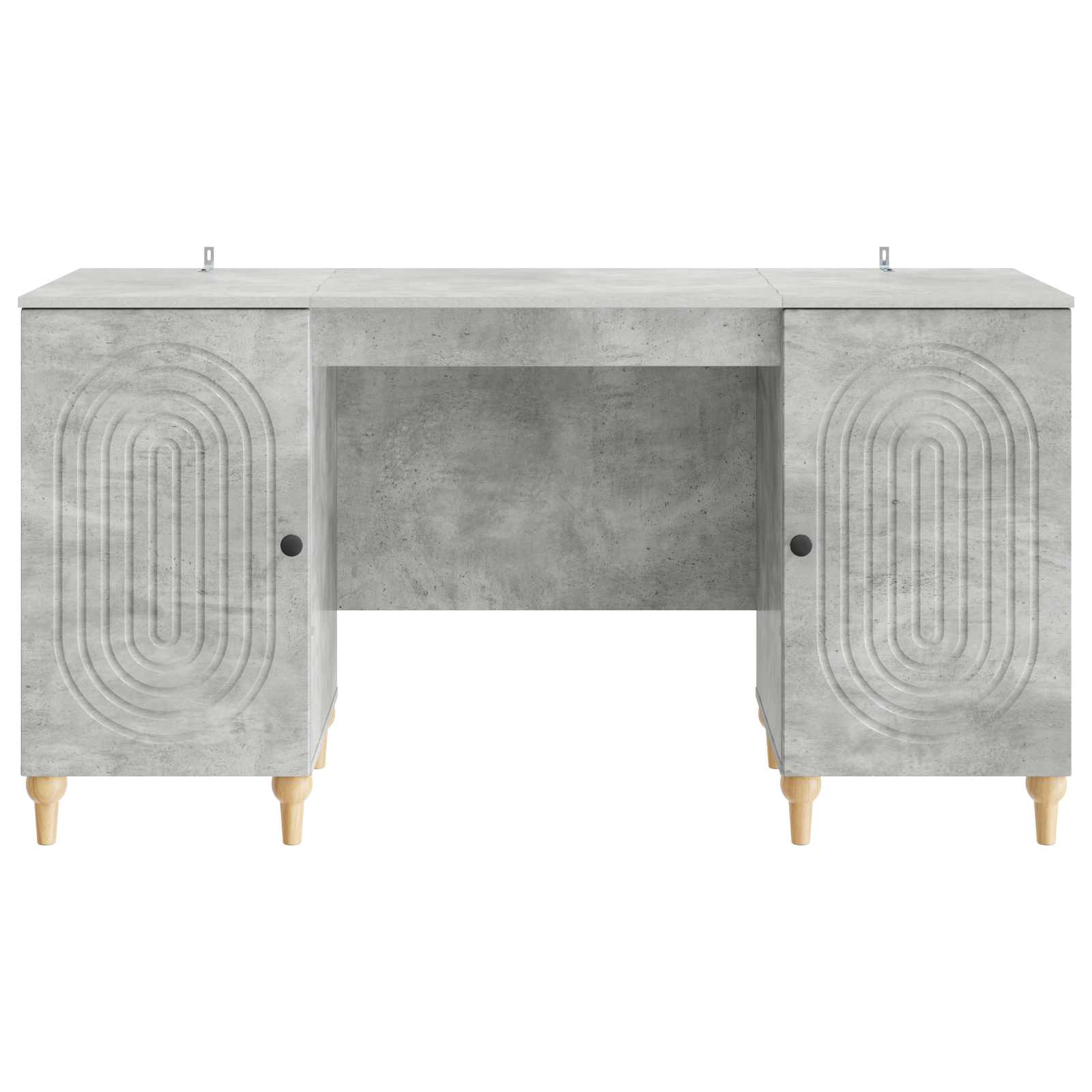 Bureau met plank Betongrijs 142,5 x 50 x 75 cm Bewerkt hout