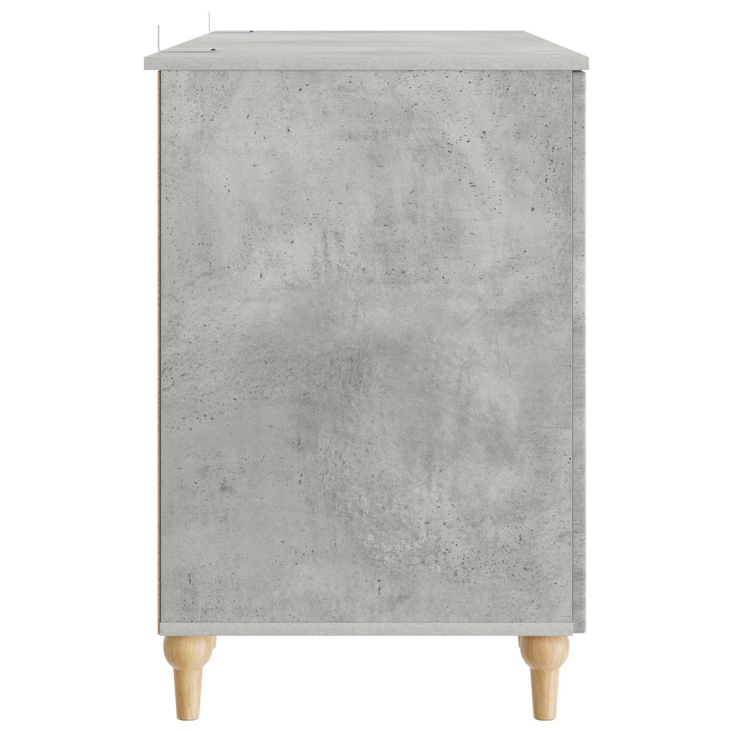 Bureau met plank Betongrijs 142,5 x 50 x 75 cm Bewerkt hout
