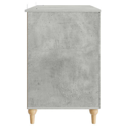 Bureau met plank Betongrijs 142,5 x 50 x 75 cm Bewerkt hout