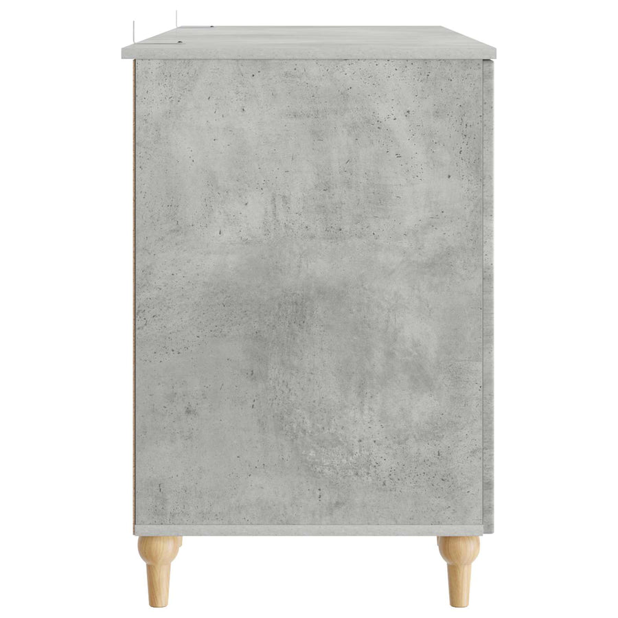 Bureau met plank Betongrijs 142,5 x 50 x 75 cm Bewerkt hout