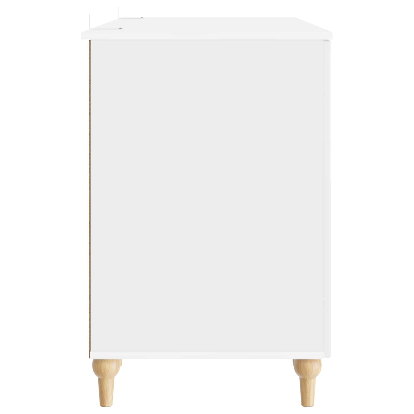 Bureau met plank Glanzend Wit 142,5 x 50 x 75 cm Bewerkt hout