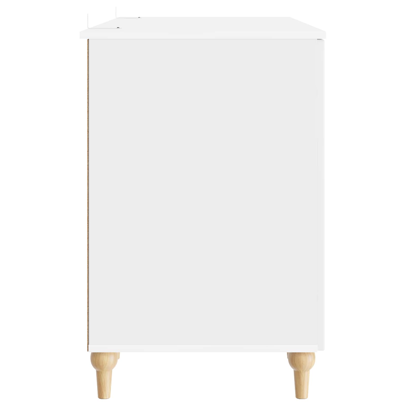 Bureau met plank Glanzend Wit 142,5 x 50 x 75 cm Bewerkt hout