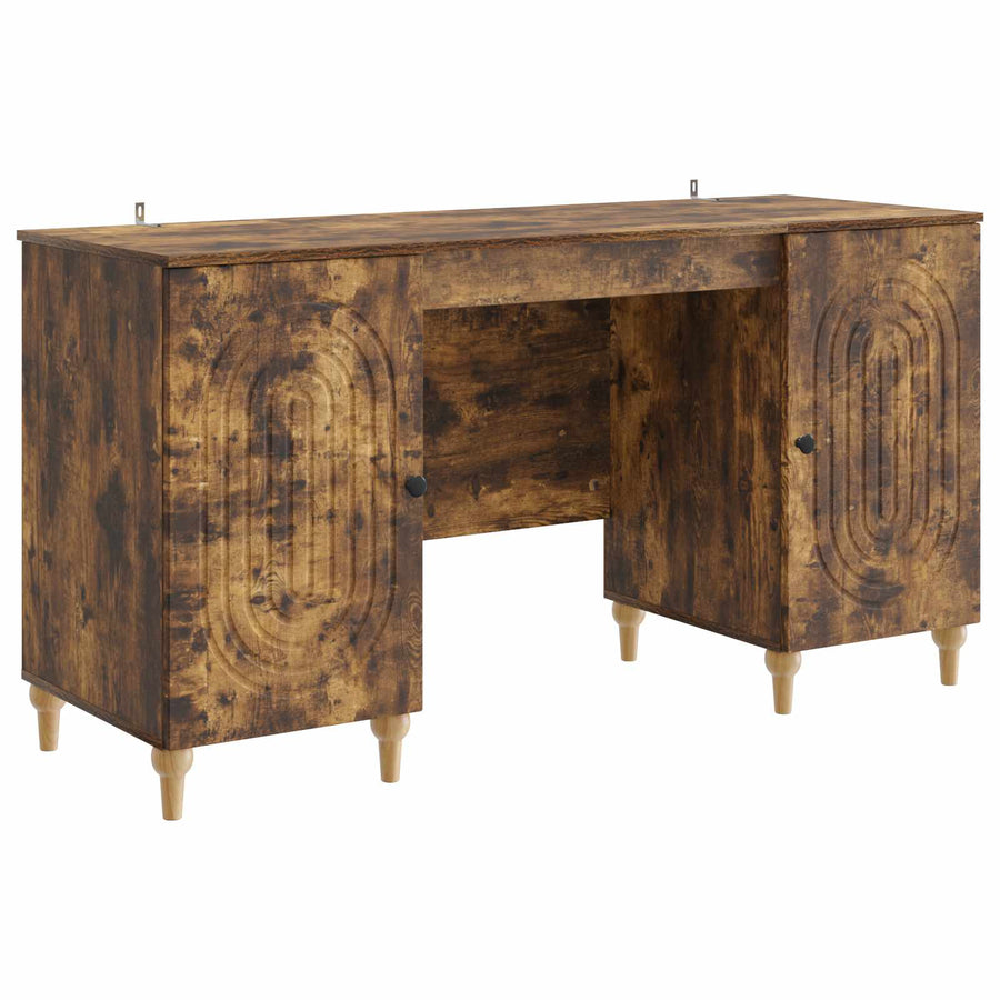 Bureau met plank Gerookt eiken 142,5 x 50 x 75 cm Bewerkt hout