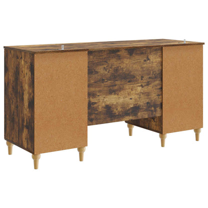 Bureau met plank Gerookt eiken 142,5 x 50 x 75 cm Bewerkt hout