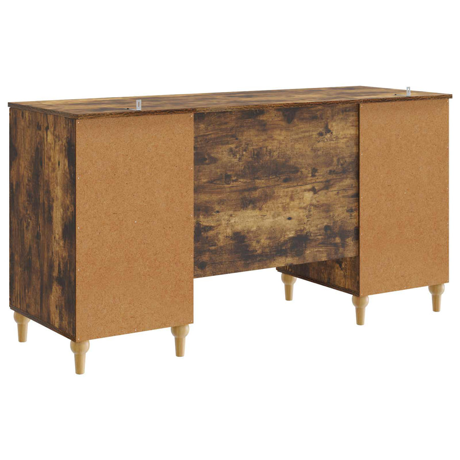 Bureau met plank Gerookt eiken 142,5 x 50 x 75 cm Bewerkt hout