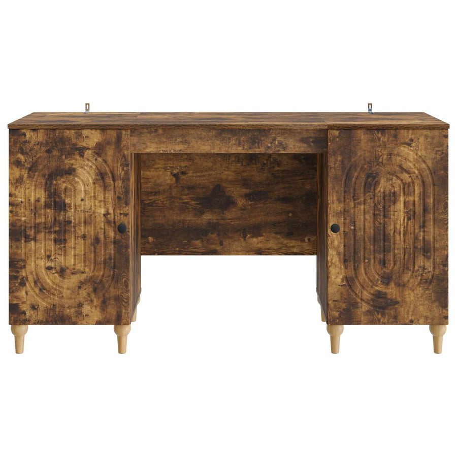Bureau met plank Gerookt eiken 142,5 x 50 x 75 cm Bewerkt hout