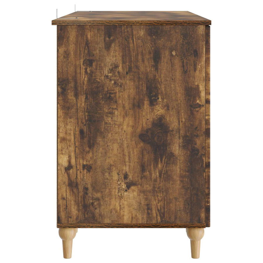 Bureau met plank Gerookt eiken 142,5 x 50 x 75 cm Bewerkt hout