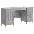 Desk with shelf Grey Sonoma 142.5 x 50 x 75 cm Engineered wood
