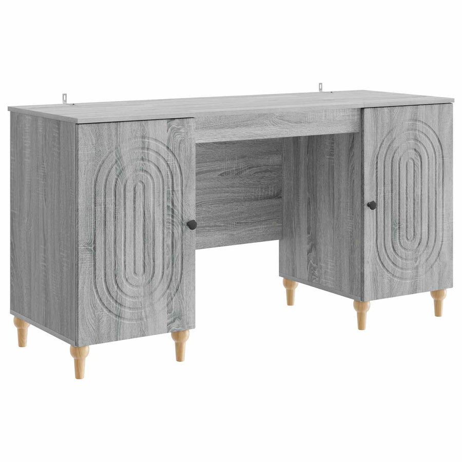 Bureau met plank Grijs sonoma 142,5 x 50 x 75 cm Bewerkt hout