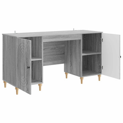 Bureau met plank Grijs sonoma 142,5 x 50 x 75 cm Bewerkt hout