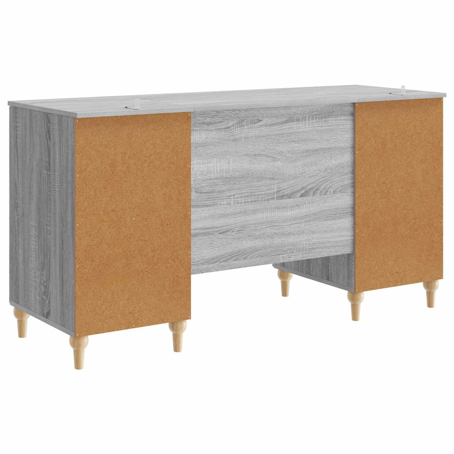 Bureau met plank Grijs sonoma 142,5 x 50 x 75 cm Bewerkt hout