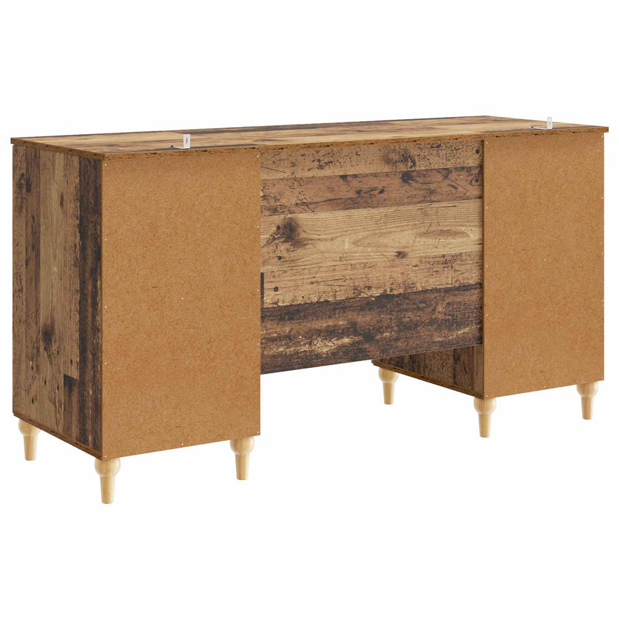 Bureau met plank Oud hout 142,5 x 50 x 75 cm Bewerkt hout