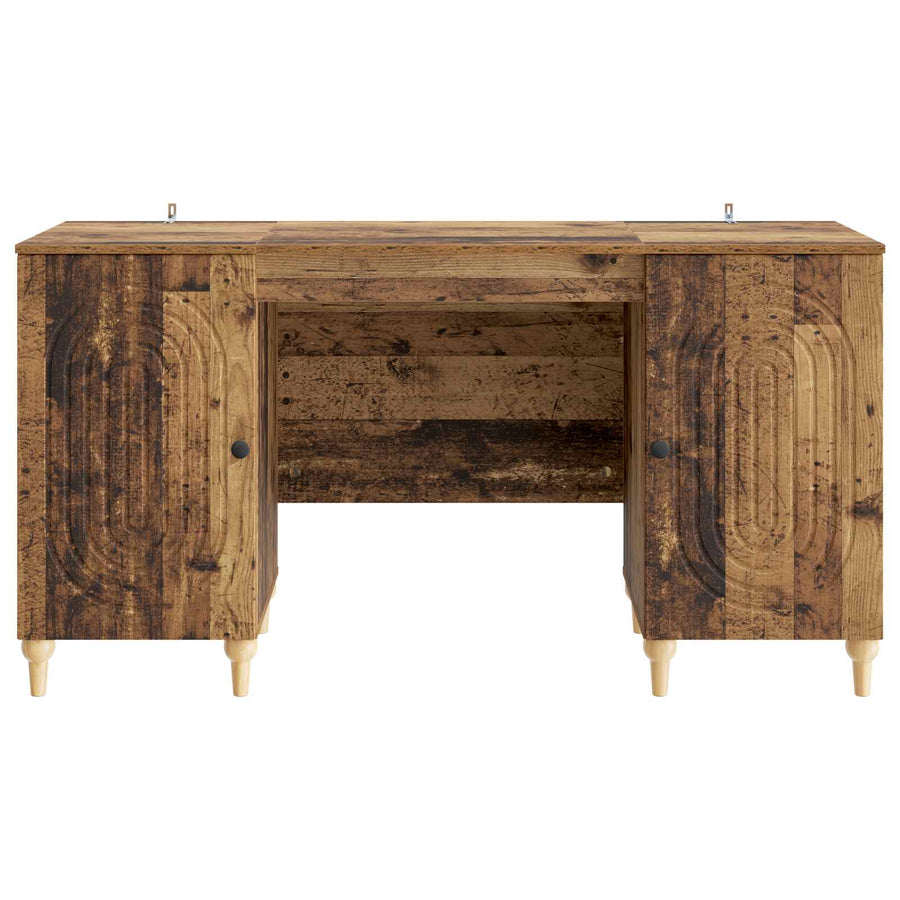 Bureau met plank Oud hout 142,5 x 50 x 75 cm Bewerkt hout