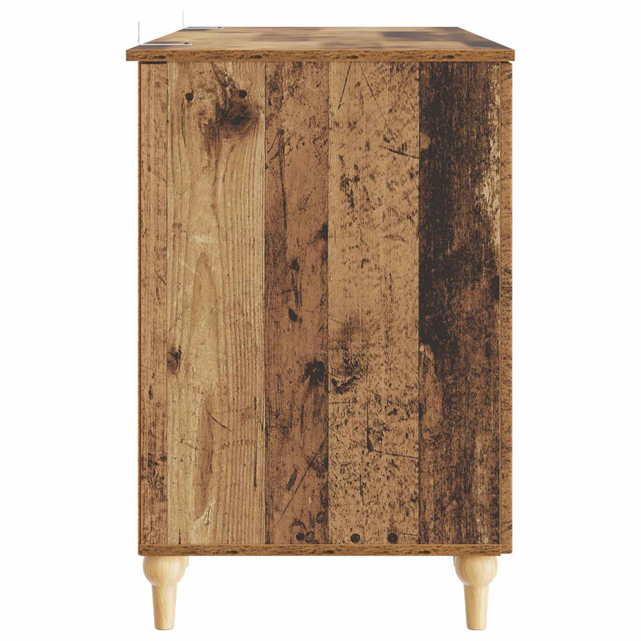 Bureau met plank Oud hout 142,5 x 50 x 75 cm Bewerkt hout