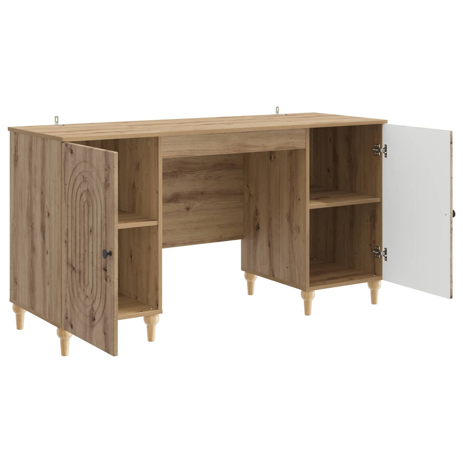 Bureau Artisanaal eiken 142,5 x 50 x 75 cm Bewerkt hout