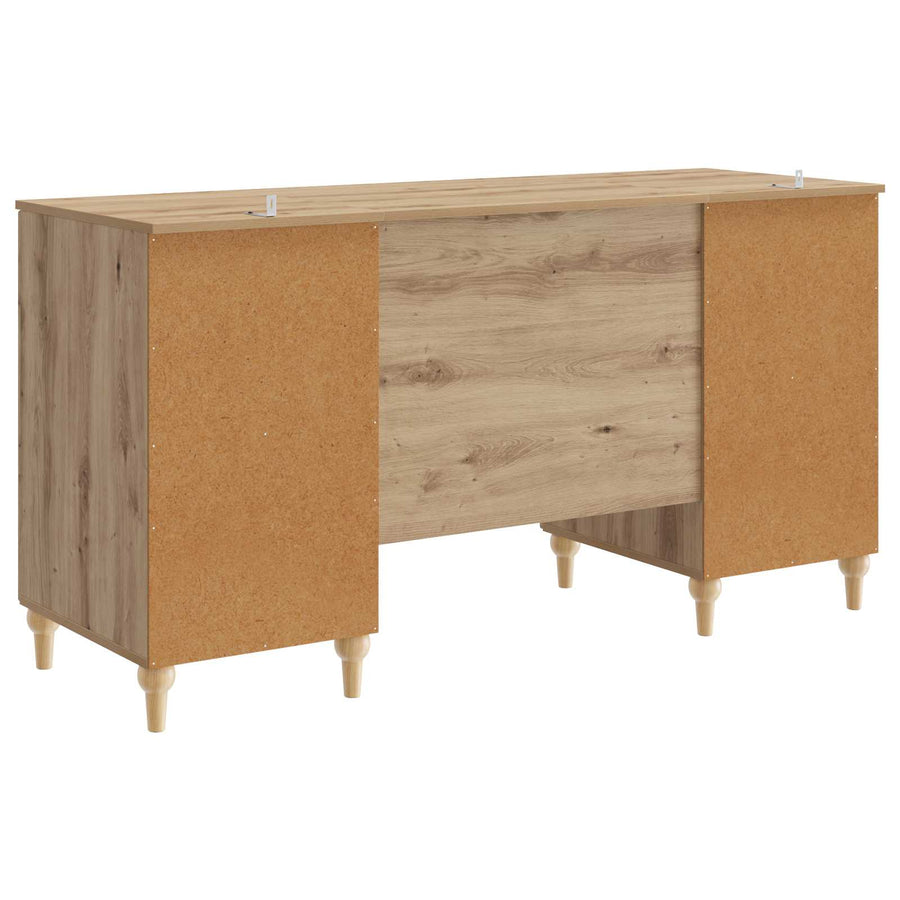 Bureau Artisanaal eiken 142,5 x 50 x 75 cm Bewerkt hout