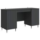 Desk with Shelf Black 142.5 x 50 x 75 cm Engineered Wood